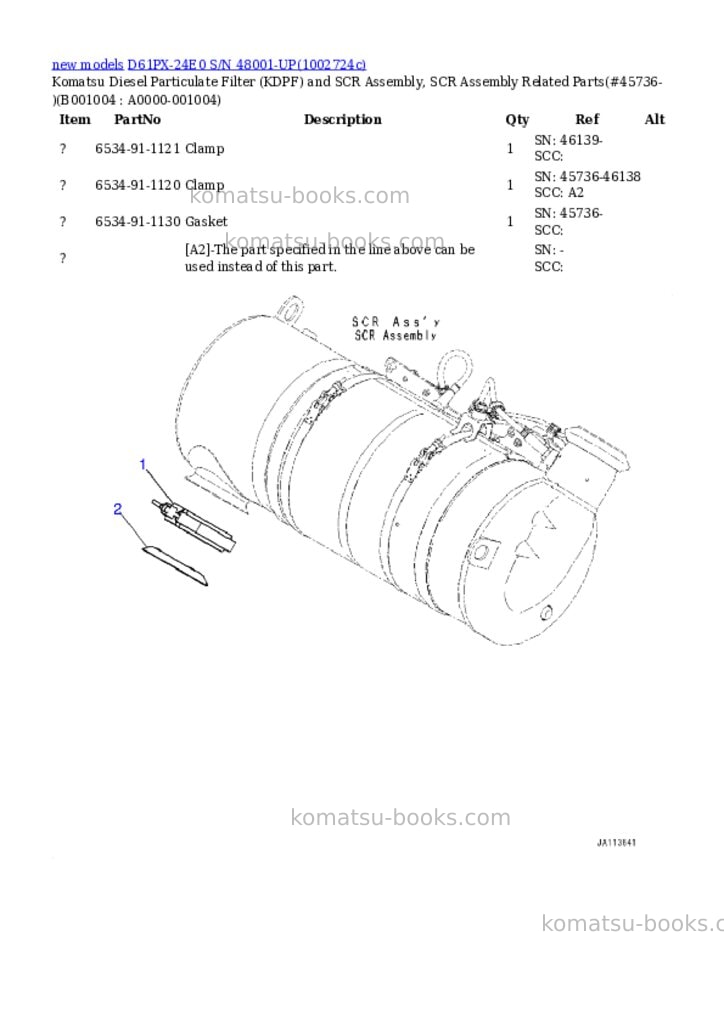 Komatsu D61PX-24E0 S/N 48001-UP Parts catalog cover Page 4