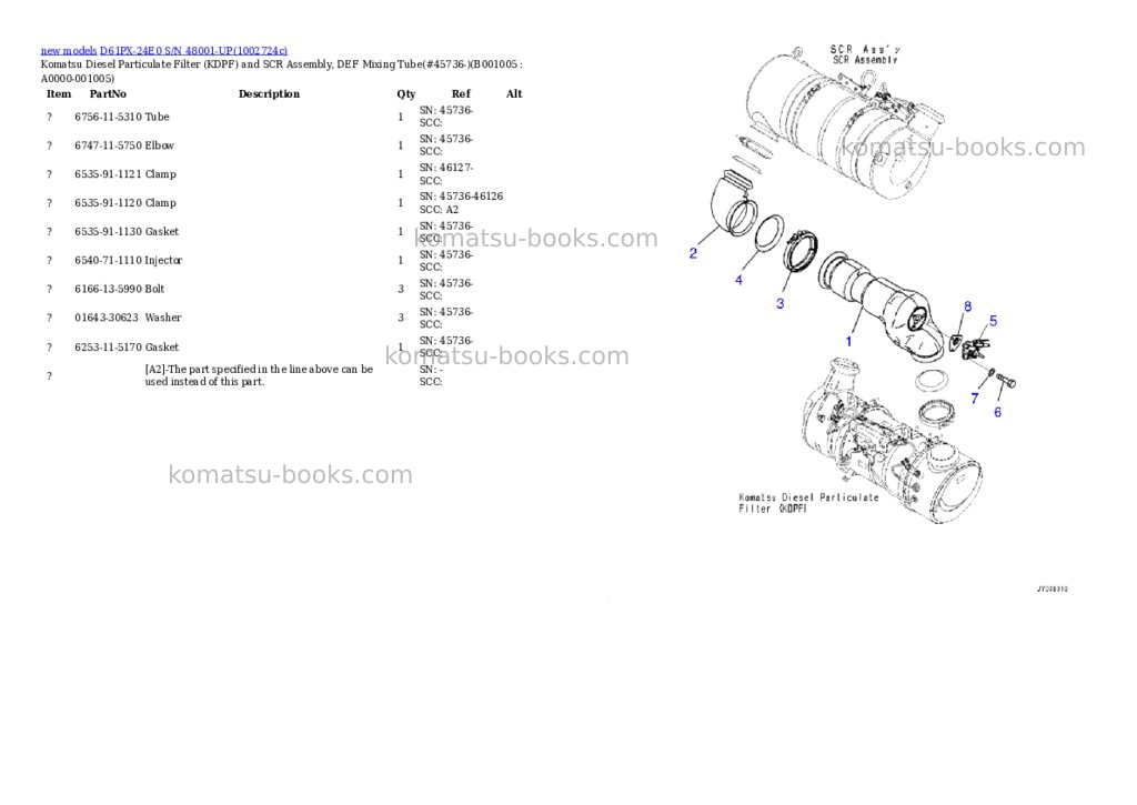 Komatsu D61PX-24E0 S/N 48001-UP Parts catalog cover Page 5