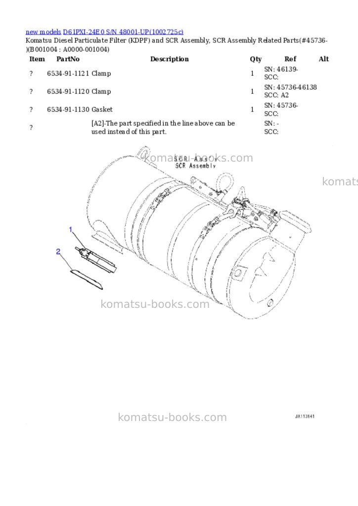 Komatsu D61PXI-24E0 S/N 48001-UP Parts catalog cover Page 4