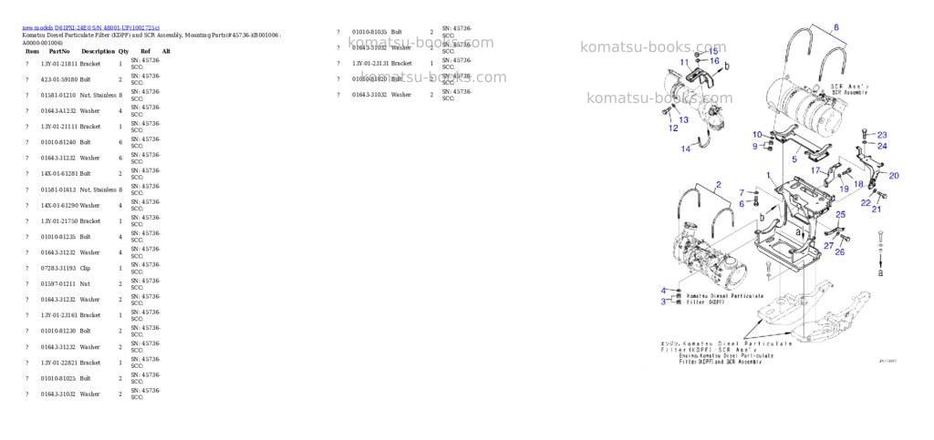 Komatsu D61PXI-24E0 S/N 48001-UP Parts catalog cover Page 6