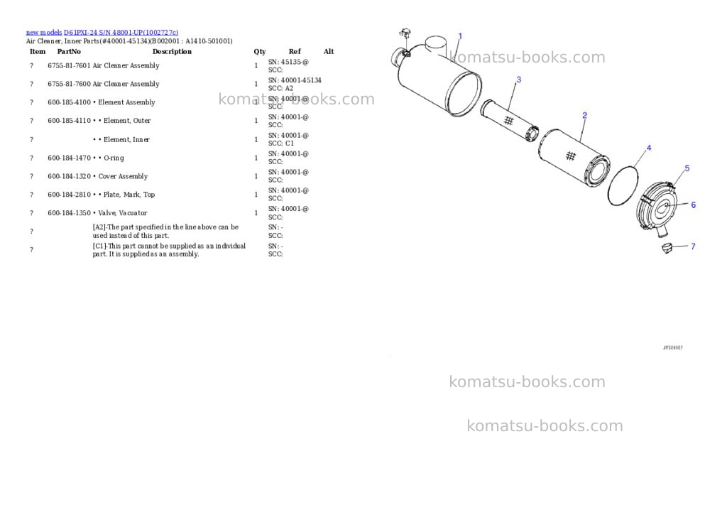 Komatsu D61PXI-24 S/N 48001-UP Parts catalog cover Page 10