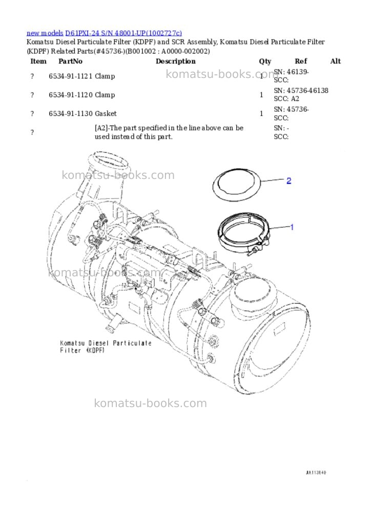 Komatsu D61PXI-24 S/N 48001-UP Parts catalog cover Page 2