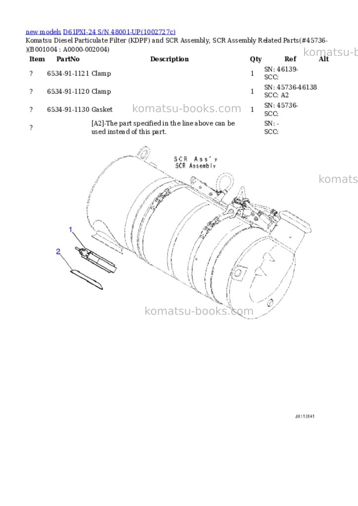 Komatsu D61PXI-24 S/N 48001-UP Parts catalog cover Page 4