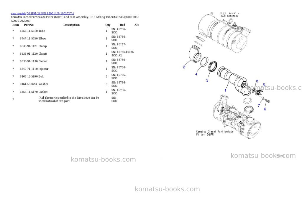 Komatsu D61PXI-24 S/N 48001-UP Parts catalog cover Page 5