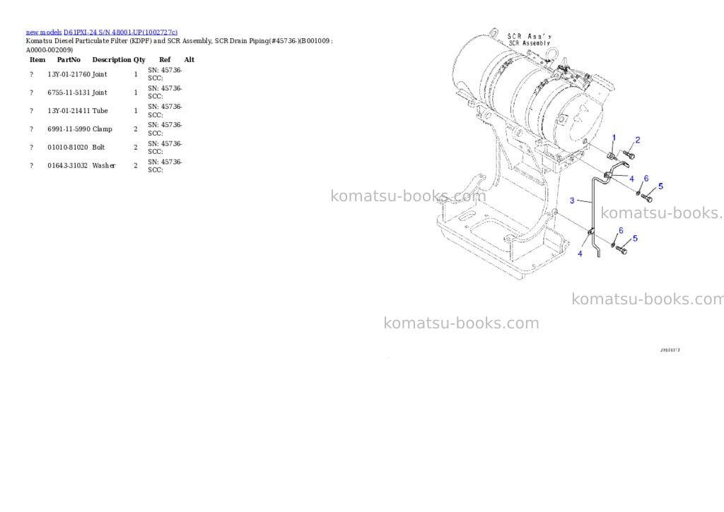 Komatsu D61PXI-24 S/N 48001-UP Parts catalog cover Page 9