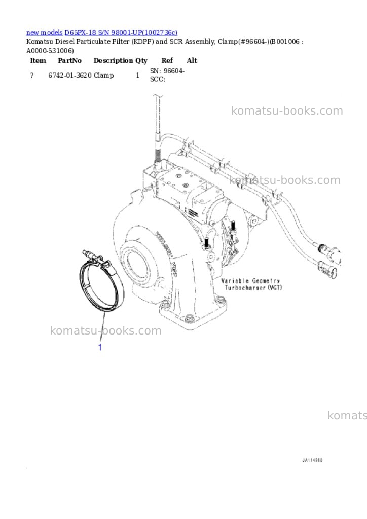 Komatsu D65PX-18 S/N 98001-UP Parts catalog cover Page 6 Komatsu D65PX-18 S/N 98001-UP Parts catalog cover Page 6