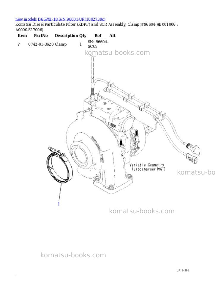 Komatsu D65PXI-18 S/N 98001-UP Parts catalog cover Page 6 Komatsu D65PXI-18 S/N 98001-UP Parts catalog cover Page 6