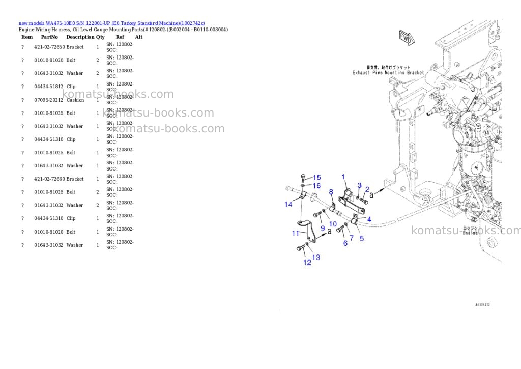 Komatsu WA475-10E0 S/N 122001-UP (E0 Turkey Standard Machine) Parts catalog cover Page 5