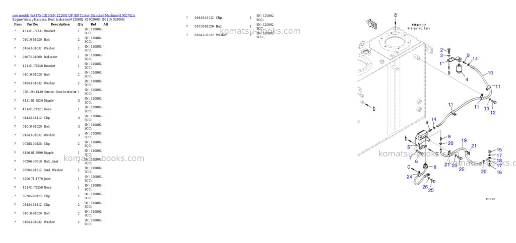 Komatsu WA475-10E0 S/N 122001-UP (E0 Turkey Standard Machine) Parts catalog cover Page 9