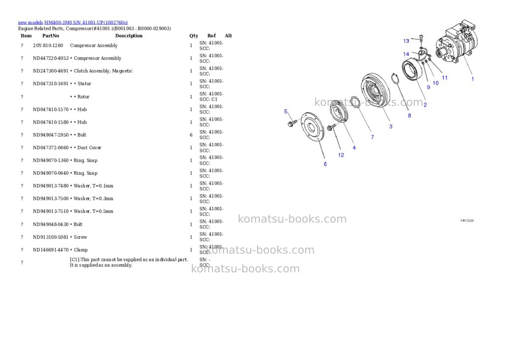 Komatsu HM400-3M0 S/N 41001-UP Parts catalog cover Page 3 Komatsu HM400-3M0 S/N 41001-UP Parts catalog cover Page 3