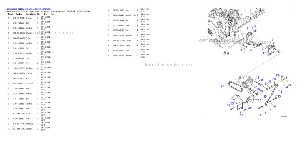 Komatsu HM400-3M0 S/N 41001-UP Parts catalog cover Page 4 Komatsu HM400-3M0 S/N 41001-UP Parts catalog cover Page 4