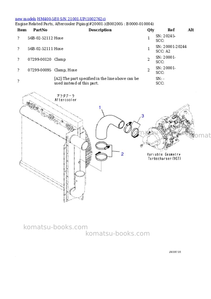 Komatsu HM400-5E0 S/N 21001-UP Parts catalog cover Page 10 Komatsu HM400-5E0 S/N 21001-UP Parts catalog cover Page 10