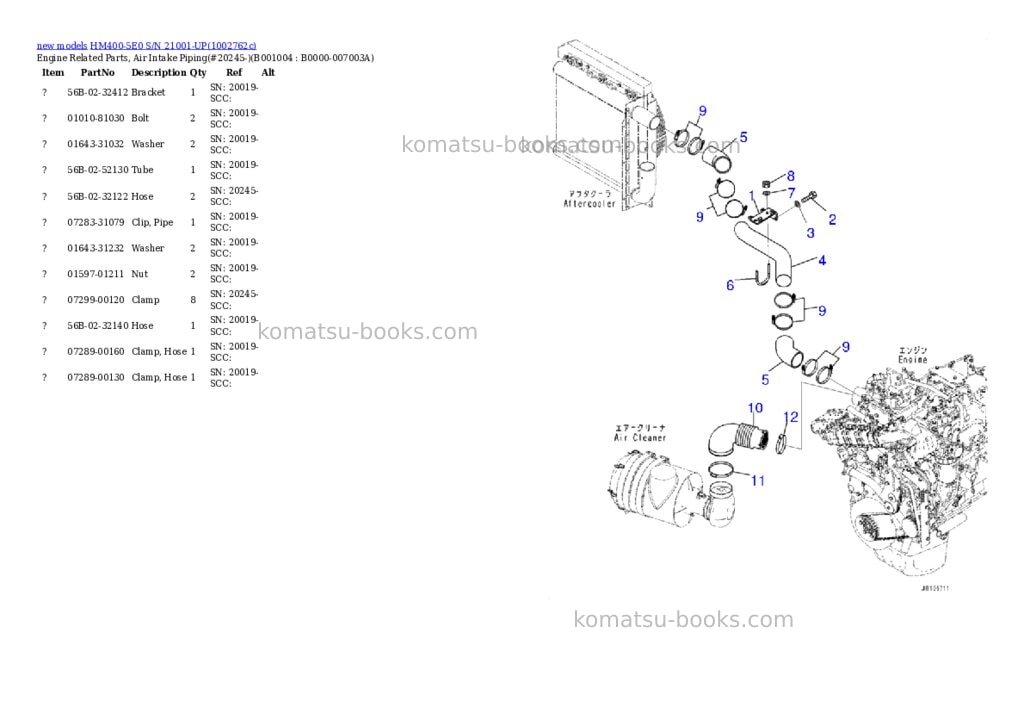 Komatsu HM400-5E0 S/N 21001-UP Parts catalog cover Page 4 Komatsu HM400-5E0 S/N 21001-UP Parts catalog cover Page 4