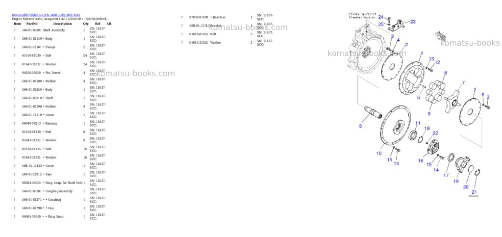 Komatsu HM400-5 S/N 14001-UP Parts catalog cover Komatsu HM400-5 S/N 14001-UP Parts catalog cover