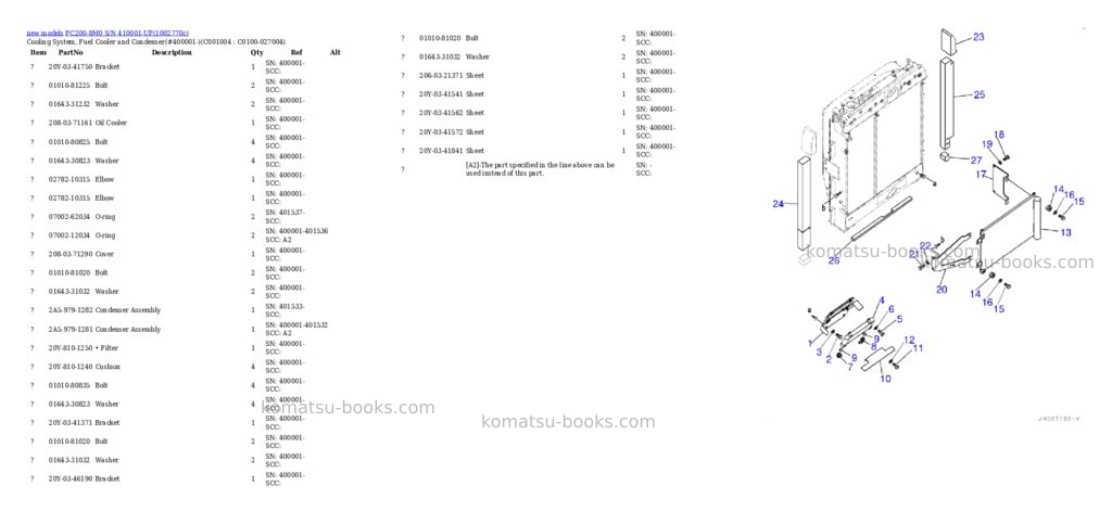 Komatsu PC200-8M0 S/N 410001-UP Parts catalog cover Page 6 Komatsu PC200-8M0 S/N 410001-UP Parts catalog cover Page 6