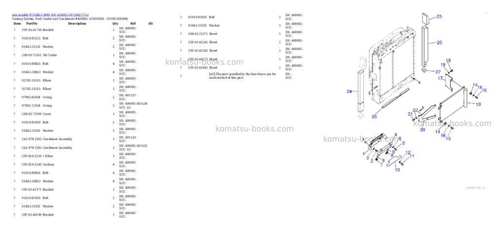 Komatsu PC200LC-8M0 S/N 410001-UP Parts catalog cover Page 6 Komatsu PC200LC-8M0 S/N 410001-UP Parts catalog cover Page 6