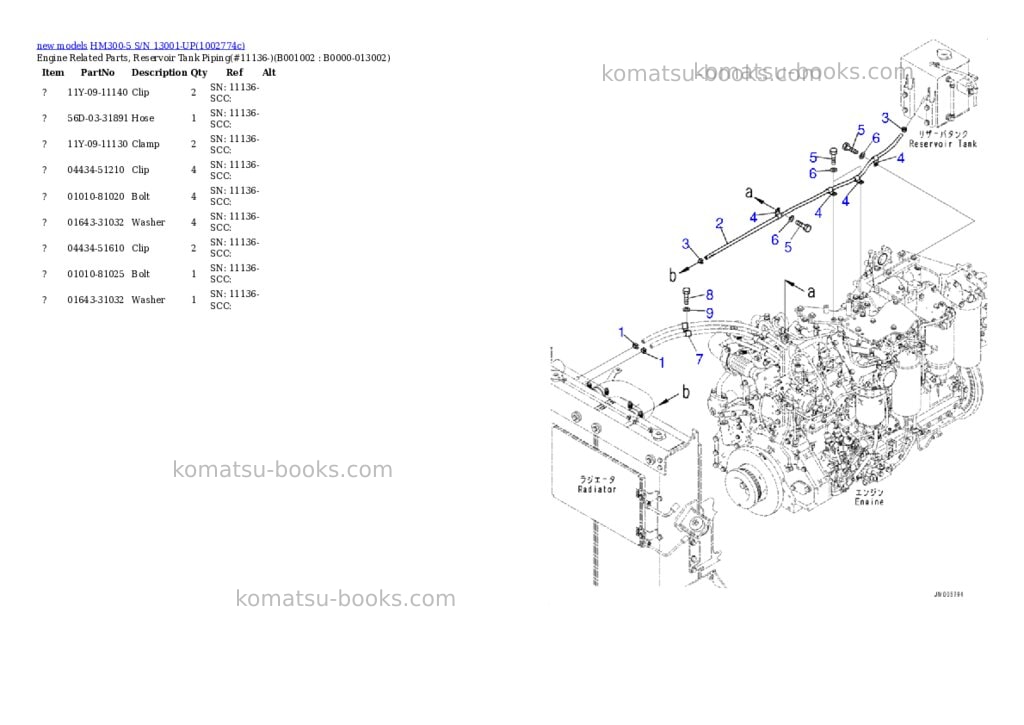 Komatsu HM300-5 S/N 13001-UP Parts catalog cover Page 2