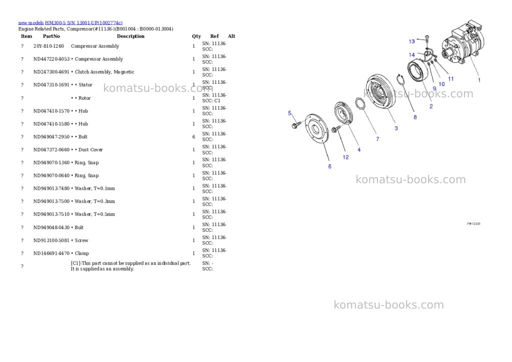 Komatsu HM300-5 S/N 13001-UP Parts catalog cover Page 4