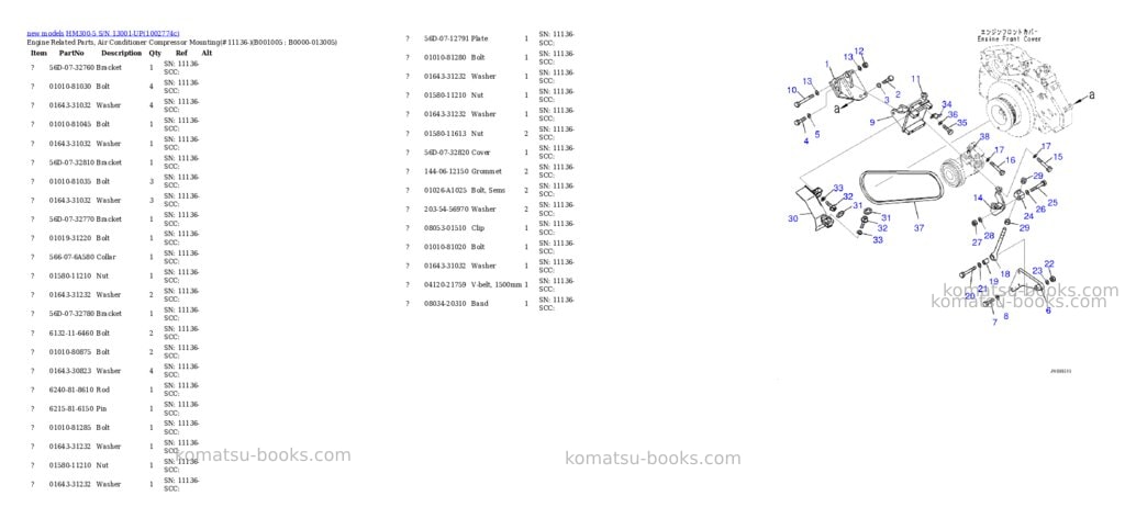 Komatsu HM300-5 S/N 13001-UP Parts catalog cover Page 5