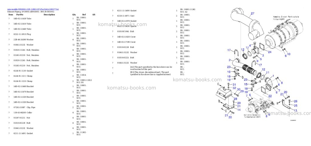 Komatsu HM300-5 S/N 13001-UP (For KAL) Parts catalog cover Page 9