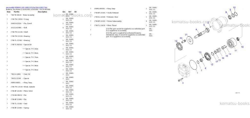 Komatsu HM400-5 S/N 14001-UP (For KAL) Parts catalog cover Page 10