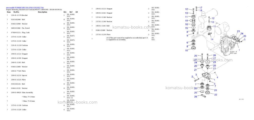 Komatsu PC800SE-8E0 S/N 67001-UP Parts catalog cover Komatsu PC800SE-8E0 S/N 67001-UP Parts catalog cover