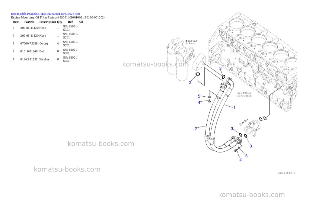 Komatsu PC800SE-8E0 S/N 67001-UP Parts catalog cover Page 2 Komatsu PC800SE-8E0 S/N 67001-UP Parts catalog cover Page 2