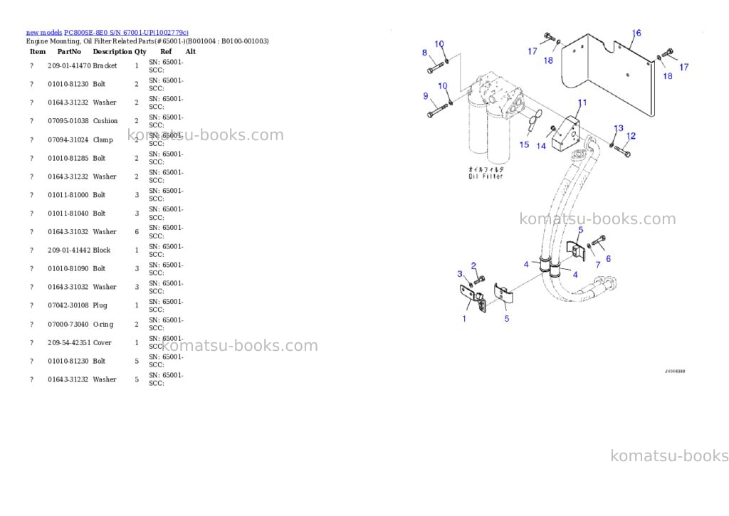 Komatsu PC800SE-8E0 S/N 67001-UP Parts catalog cover Page 3 Komatsu PC800SE-8E0 S/N 67001-UP Parts catalog cover Page 3