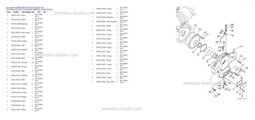 Komatsu PC800SE-8E0 S/N 67001-UP Parts catalog cover Page 6 Komatsu PC800SE-8E0 S/N 67001-UP Parts catalog cover Page 6