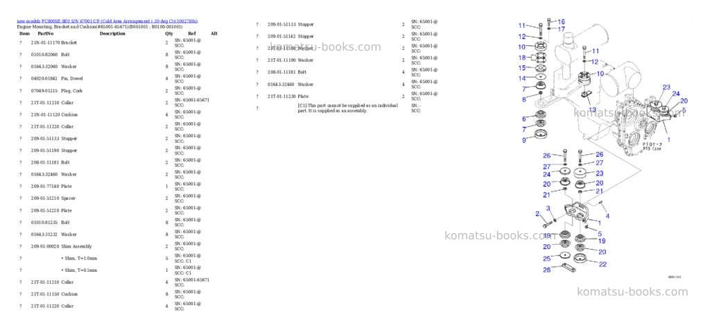 Komatsu PC800SE-8E0 S/N 67001-UP (Cold Area Arrangement (-30 deg C)) Parts catalog cover