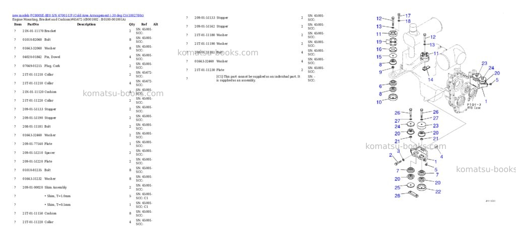 Komatsu PC800SE-8E0 S/N 67001-UP (Cold Area Arrangement (-30 deg C)) Parts catalog cover Page 2