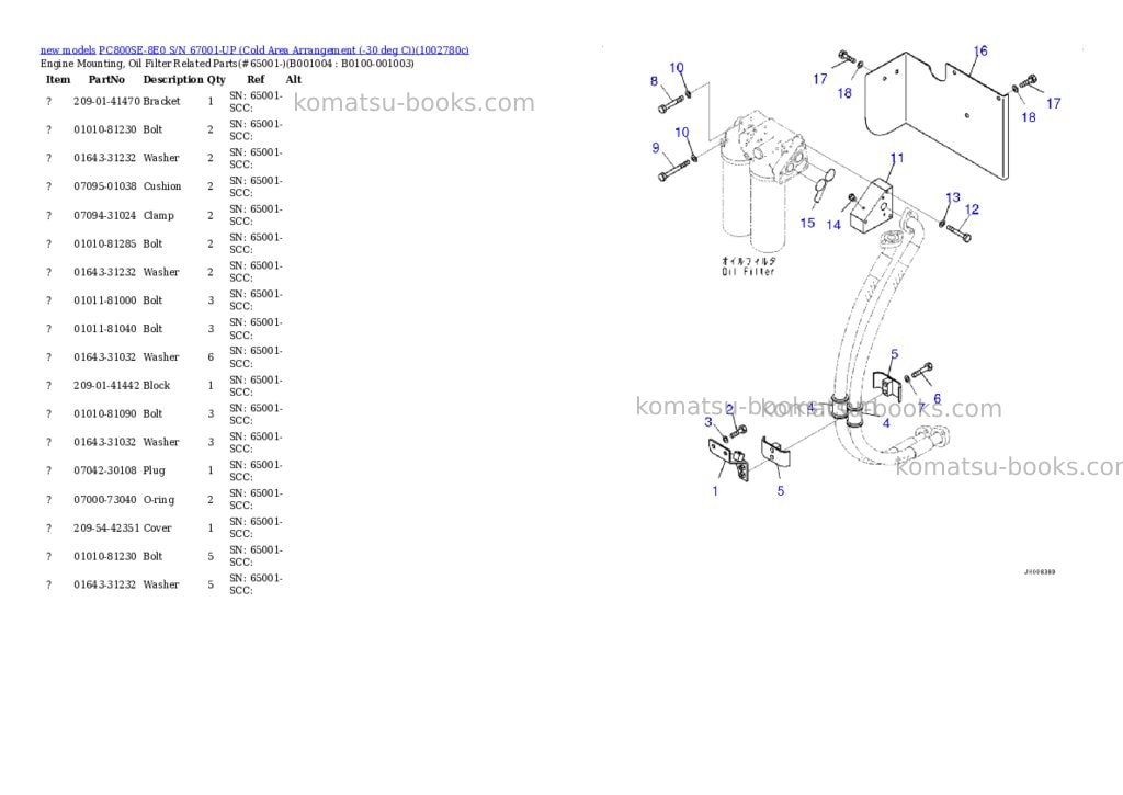 Komatsu PC800SE-8E0 S/N 67001-UP (Cold Area Arrangement (-30 deg C)) Parts catalog cover Page 4