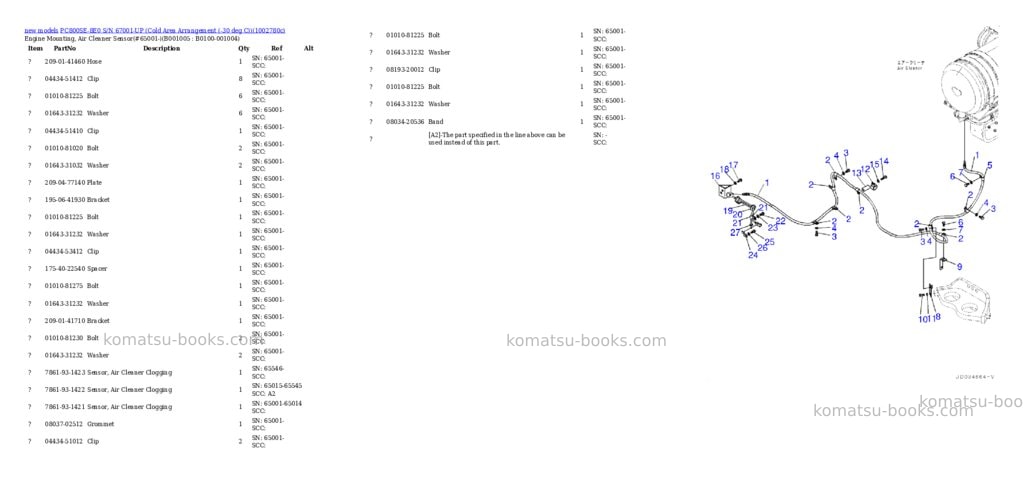 Komatsu PC800SE-8E0 S/N 67001-UP (Cold Area Arrangement (-30 deg C)) Parts catalog cover Page 5