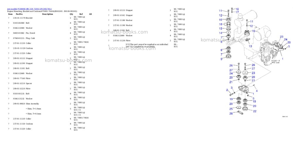 Komatsu PC800SE-8R1 S/N 72001-UP Parts catalog cover Komatsu PC800SE-8R1 S/N 72001-UP Parts catalog cover