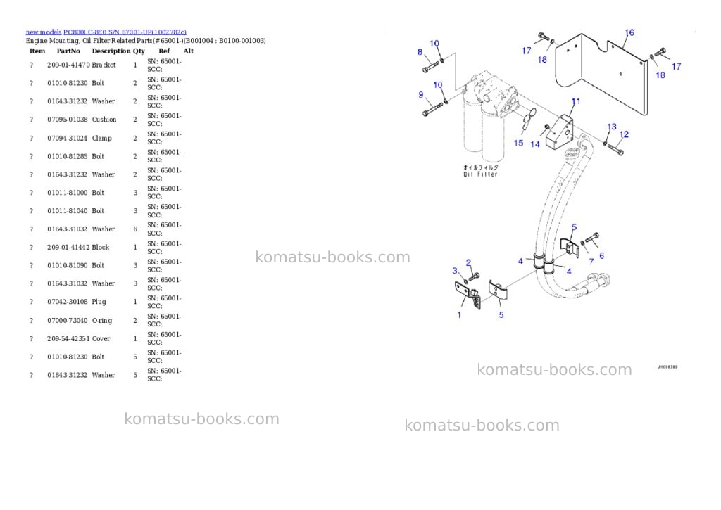 Komatsu PC800LC-8E0 S/N 67001-UP Parts catalog cover Page 4 Komatsu PC800LC-8E0 S/N 67001-UP Parts catalog cover Page 4