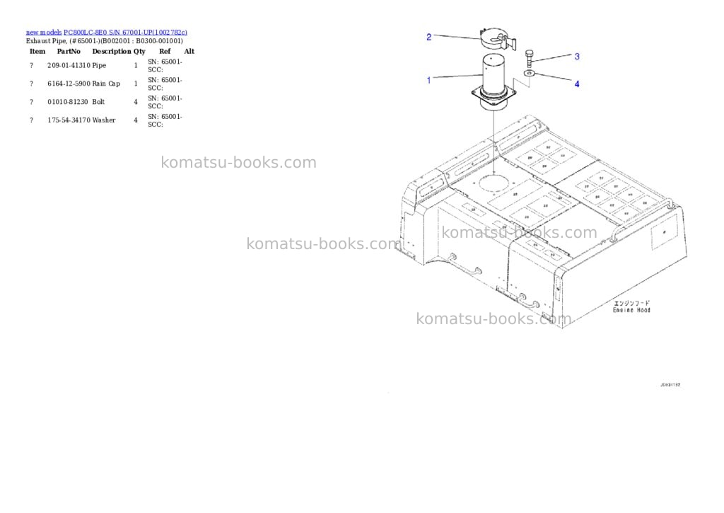 Komatsu PC800LC-8E0 S/N 67001-UP Parts catalog cover Page 6 Komatsu PC800LC-8E0 S/N 67001-UP Parts catalog cover Page 6