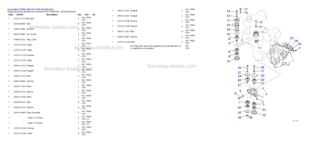 Komatsu PC800LC-8R1 S/N 72001-UP Parts catalog cover Page 2 Komatsu PC800LC-8R1 S/N 72001-UP Parts catalog cover Page 2