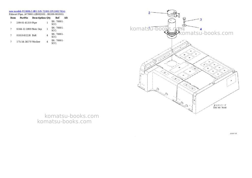 Komatsu PC800LC-8R1 S/N 72001-UP Parts catalog cover Page 6 Komatsu PC800LC-8R1 S/N 72001-UP Parts catalog cover Page 6