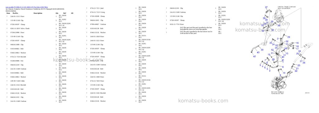 Komatsu PC290LCI-11 S/N 36001-UP (For KAL) Parts catalog cover Page 5