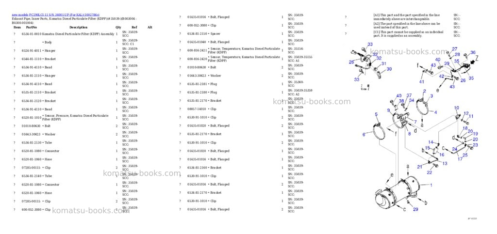 Komatsu PC290LCI-11 S/N 36001-UP (For KAL) Parts catalog cover Page 9