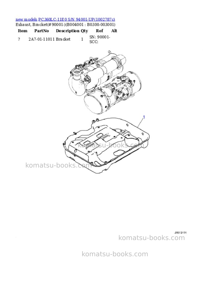 Komatsu PC360LC-11E0 S/N 94001-UP Parts catalog cover Page 8 Komatsu PC360LC-11E0 S/N 94001-UP Parts catalog cover Page 8