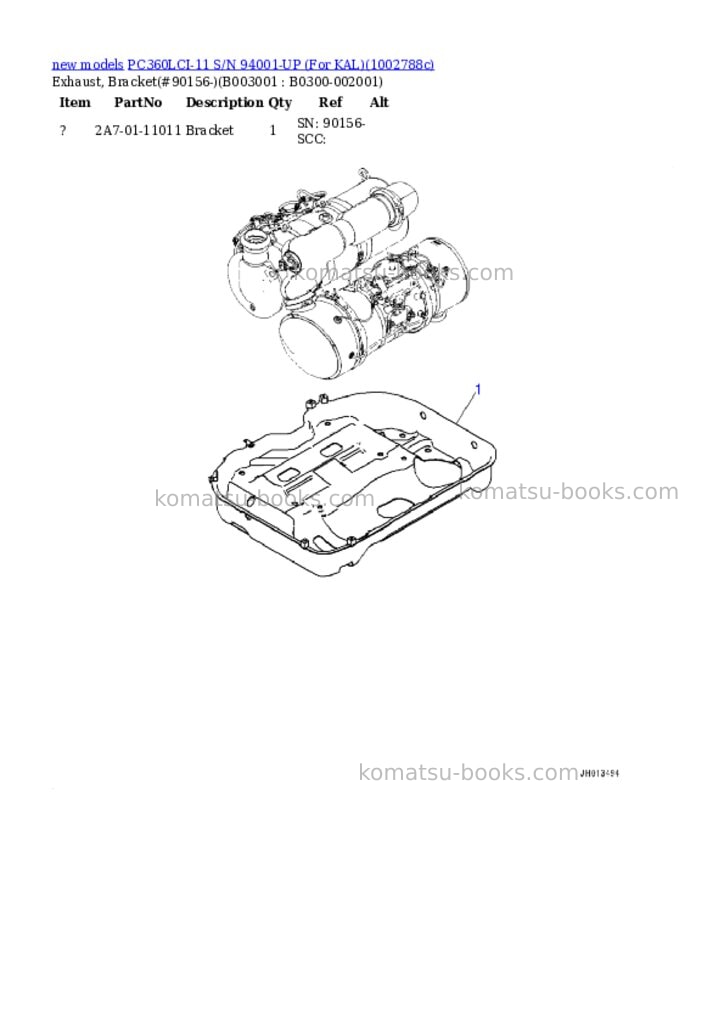 Komatsu PC360LCI-11 S/N 94001-UP (For KAL) Parts catalog cover Page 6 Komatsu PC360LCI-11 S/N 94001-UP (For KAL) Parts catalog cover Page 6