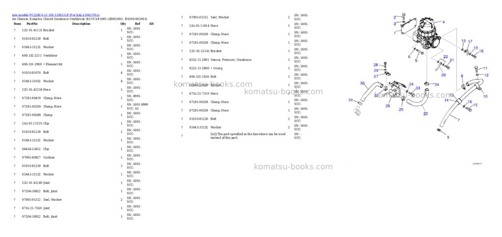 Komatsu PC228US-11 S/N 12001-UP (For KAL) Parts catalog cover Page 4