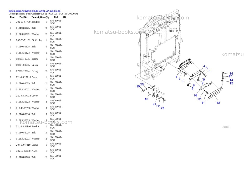 Komatsu PC228US-8 S/N 53001-UP Parts catalog cover Page 10 Komatsu PC228US-8 S/N 53001-UP Parts catalog cover Page 10