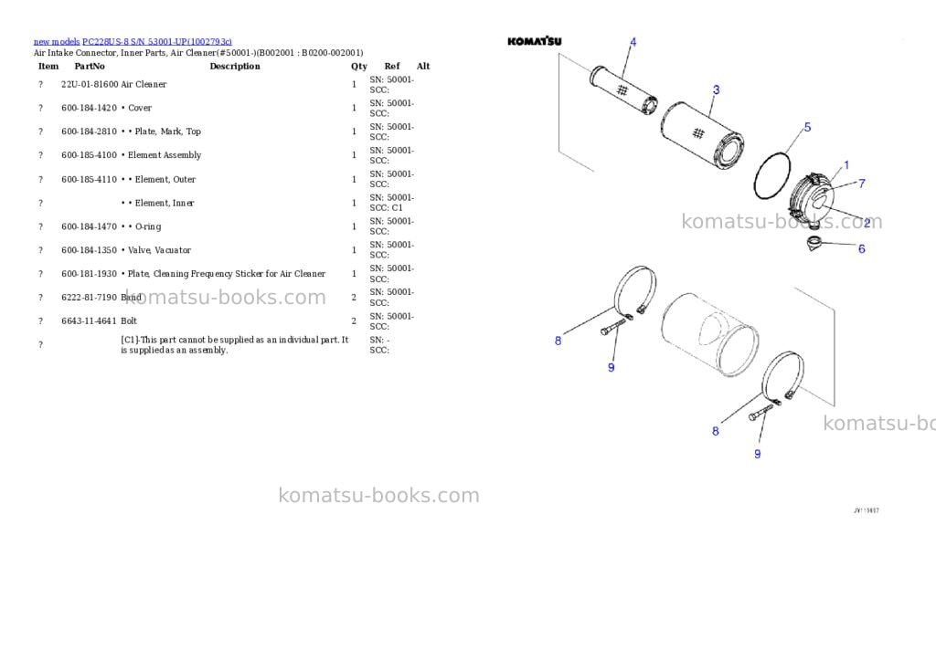 Komatsu PC228US-8 S/N 53001-UP Parts catalog cover Page 2 Komatsu PC228US-8 S/N 53001-UP Parts catalog cover Page 2