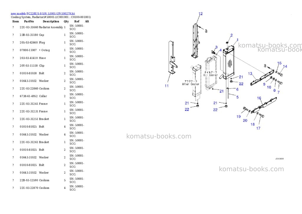 Komatsu PC228US-8 S/N 53001-UP Parts catalog cover Page 4 Komatsu PC228US-8 S/N 53001-UP Parts catalog cover Page 4
