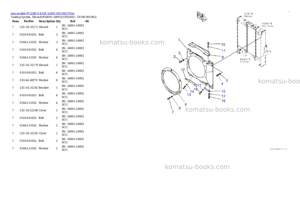 Komatsu PC228US-8 S/N 53001-UP Parts catalog cover Page 6 Komatsu PC228US-8 S/N 53001-UP Parts catalog cover Page 6
