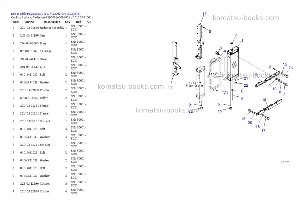 Komatsu PC228USLC-8 S/N 53001-UP Parts catalog cover Page 4 Komatsu PC228USLC-8 S/N 53001-UP Parts catalog cover Page 4