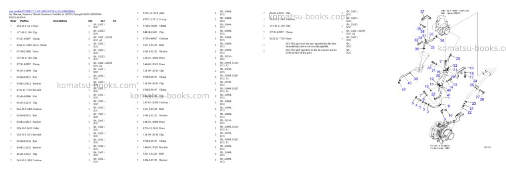 Komatsu PC290LC-11 S/N 36001-UP (For KAL) Parts catalog cover Page 5