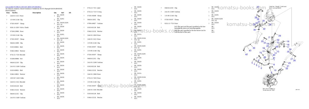 Komatsu PC290LCI-11E0 S/N 36001-UP Parts catalog cover Page 5 Komatsu PC290LCI-11E0 S/N 36001-UP Parts catalog cover Page 5